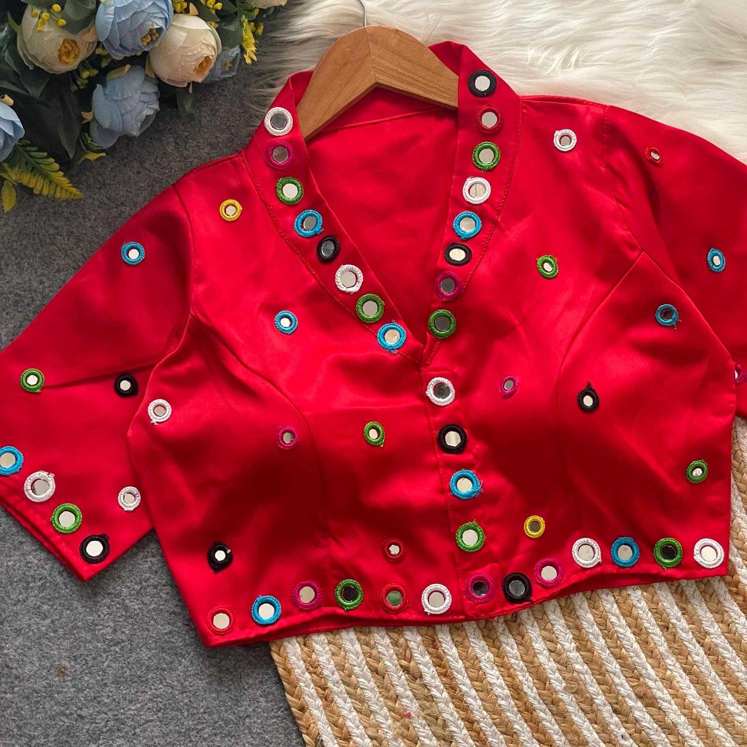 Ynf Satin Silk KESH411 SANTARA Readymade Blouses Wholesale Blouse Designer Blouse Navratri Blouses Manufacturer- Kapda Export