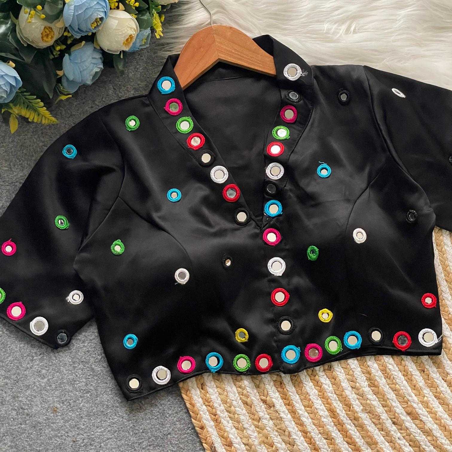 Ynf Satin Silk KESH411 SANTARA Readymade Blouses Wholesale Blouse Designer Blouse Navratri Blouses Manufacturer- Kapda Export