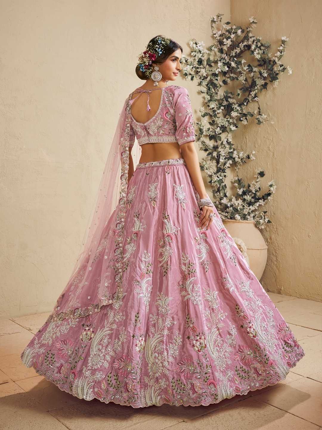 Ynf Satin Silk KESH530 612 Lehengas Wholesale Embroidered Lehenga Satin Lehenga Sequins Lehenga Manufacturer- Kapda Export