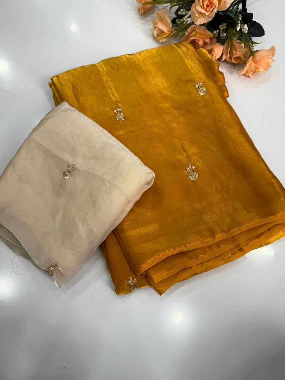 Ynf Satin Silk KESH547 Dual Shad Sarees Wholesale Sequence Sarees Work Sarees Embroidered Sarees Manufacturer- Kapda Export