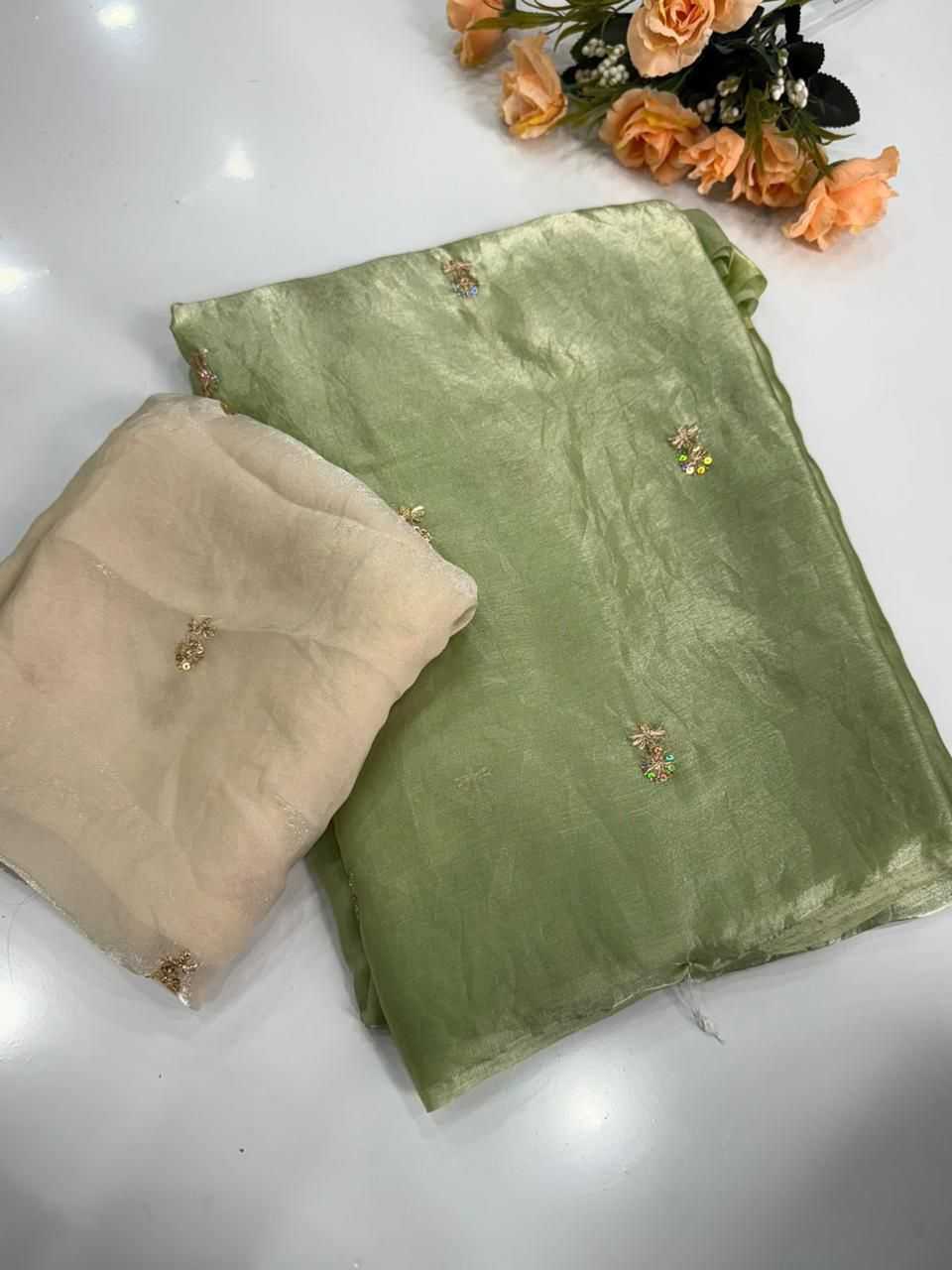 Ynf Satin Silk KESH547 Dual Shad Sarees Wholesale Sequence Sarees Work Sarees Embroidered Sarees Manufacturer- Kapda Export
