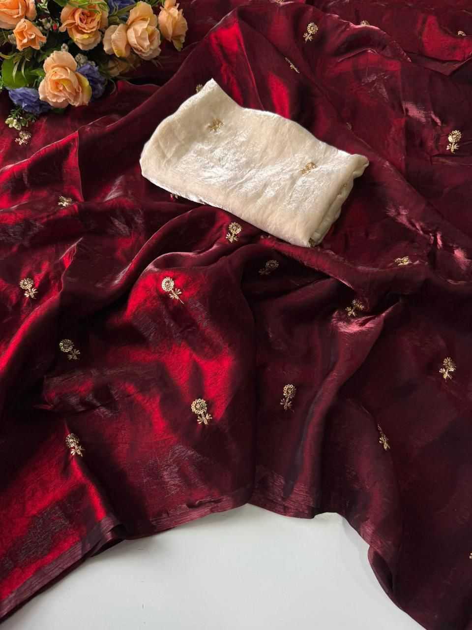 Ynf Satin Silk KESH547 Dual Shad Sarees Wholesale Sequence Sarees Work Sarees Embroidered Sarees Manufacturer- Kapda Export