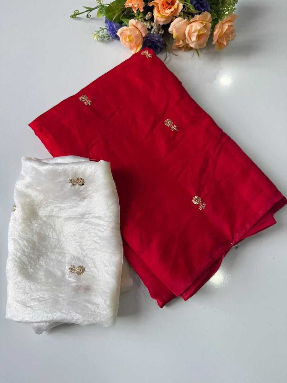 Ynf Satin Silk KESH547 Dual Shad Sarees Wholesale Sequence Sarees Work Sarees Embroidered Sarees Manufacturer- Kapda Export