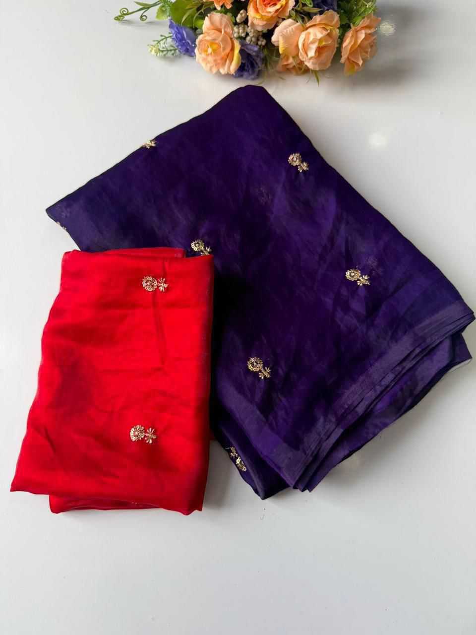 Ynf Satin Silk KESH547 Dual Shad Sarees Wholesale Sequence Sarees Work Sarees Embroidered Sarees Manufacturer- Kapda Export