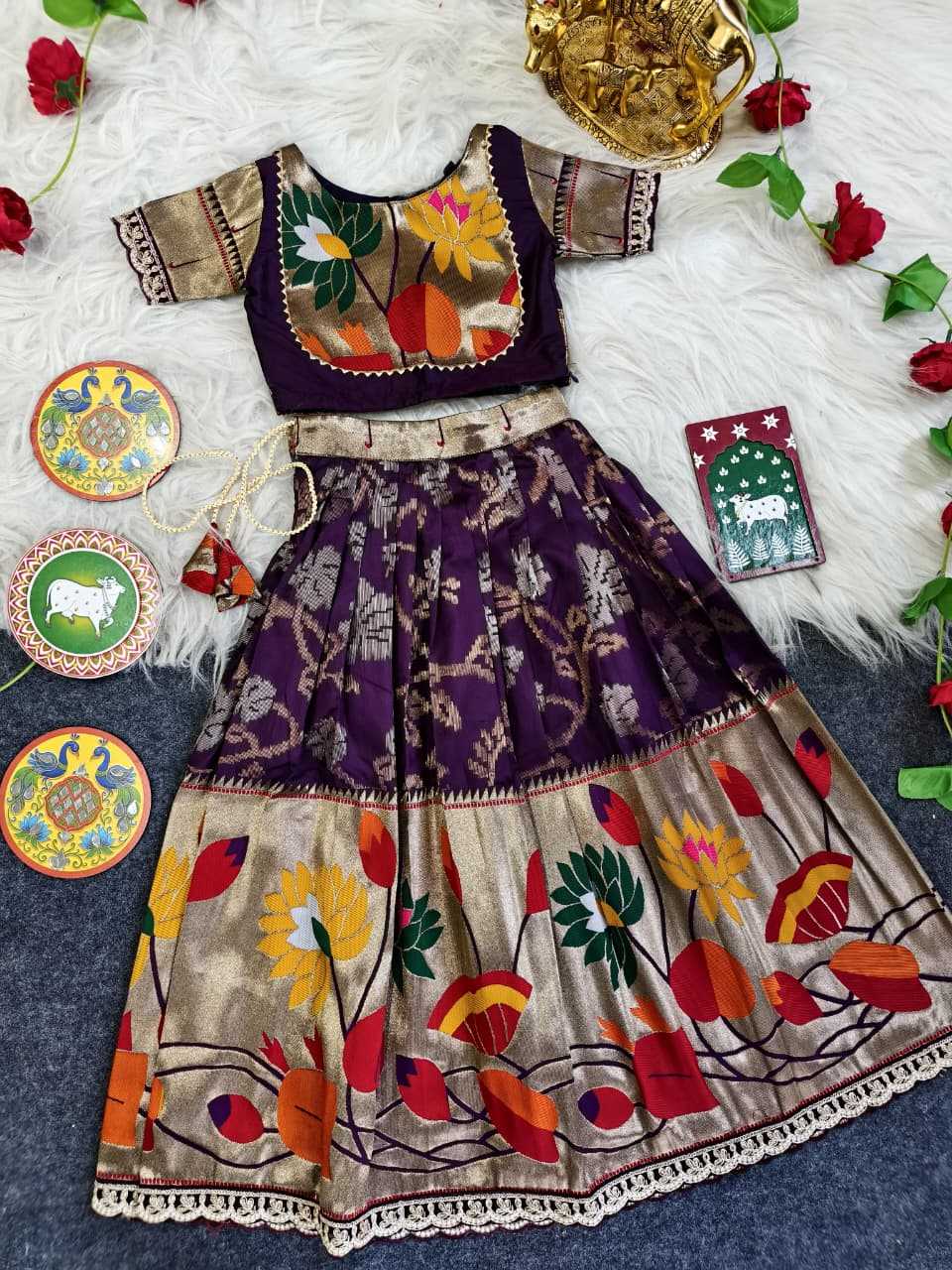 Ynf Silk KESH249 Geeta Kids Wear Festive Collections Wholesale Kids Lehenga Choli Baby Girl Lehenga Kids Silk Dress Manufacturer- Kapda Export