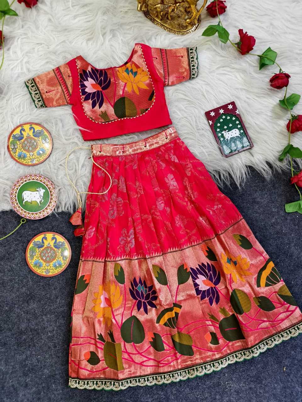 Ynf Silk KESH249 Geeta Kids Wear Festive Collections Wholesale Kids Lehenga Choli Baby Girl Lehenga Kids Silk Dress Manufacturer- Kapda Export