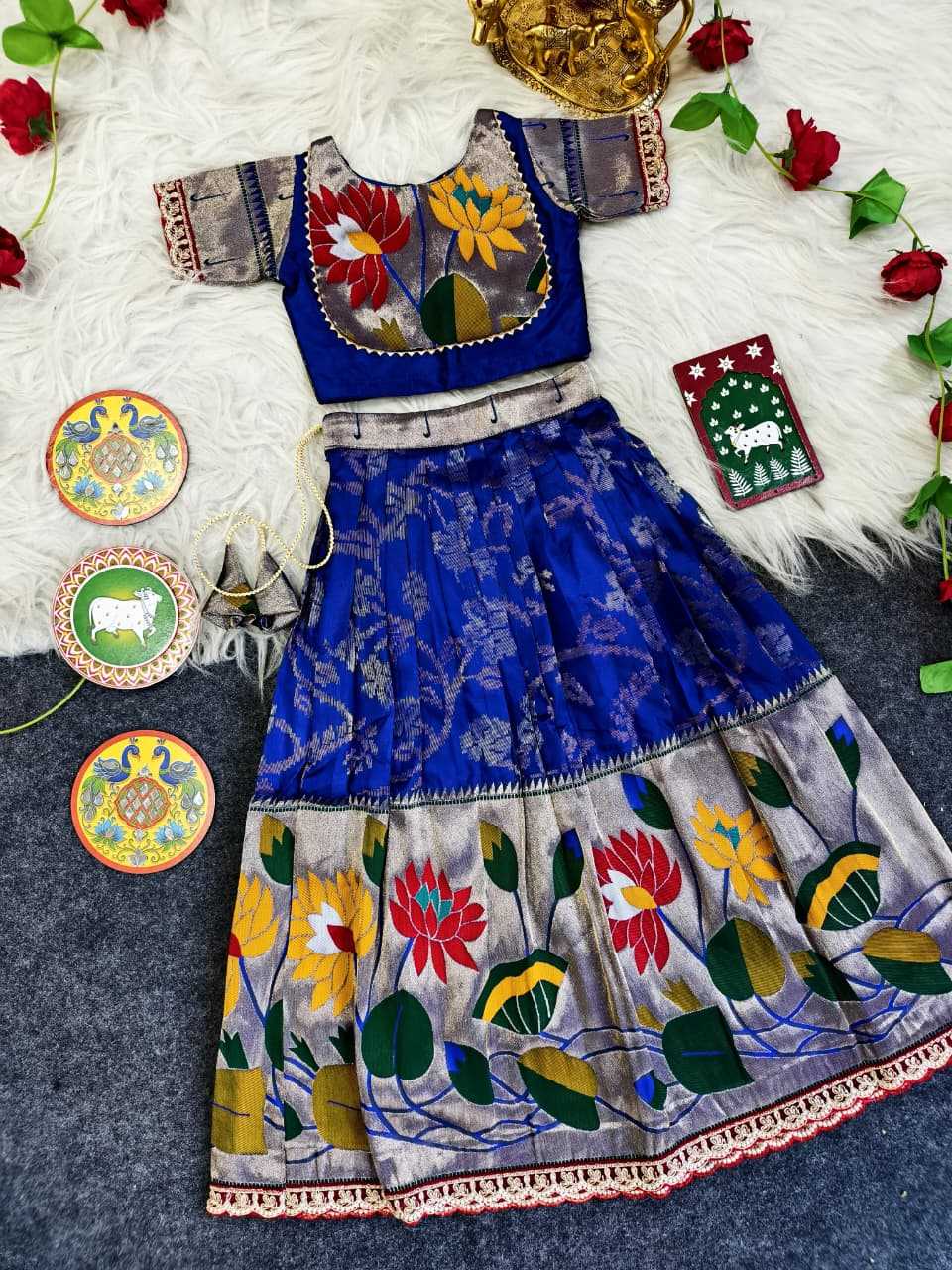 Ynf Silk KESH249 Geeta Kids Wear Festive Collections Wholesale Kids Lehenga Choli Baby Girl Lehenga Kids Silk Dress Manufacturer- Kapda Export