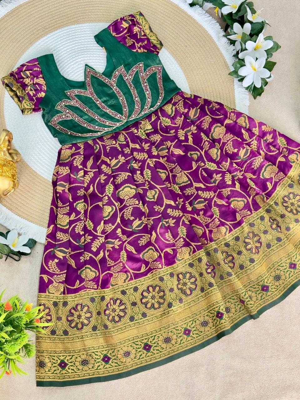Ynf Silk KESH505 Six6 Lotus Kids Wear Wholesale Kids Gown Kids Ethnic Gowns Manufacturer- Kapda Export