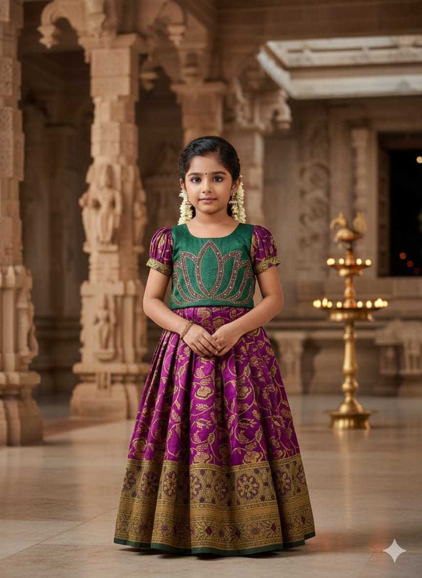 Ynf Silk KESH505 Six6 Lotus Kids Wear Wholesale Kids Gown Kids Ethnic Gowns Manufacturer- Kapda Export