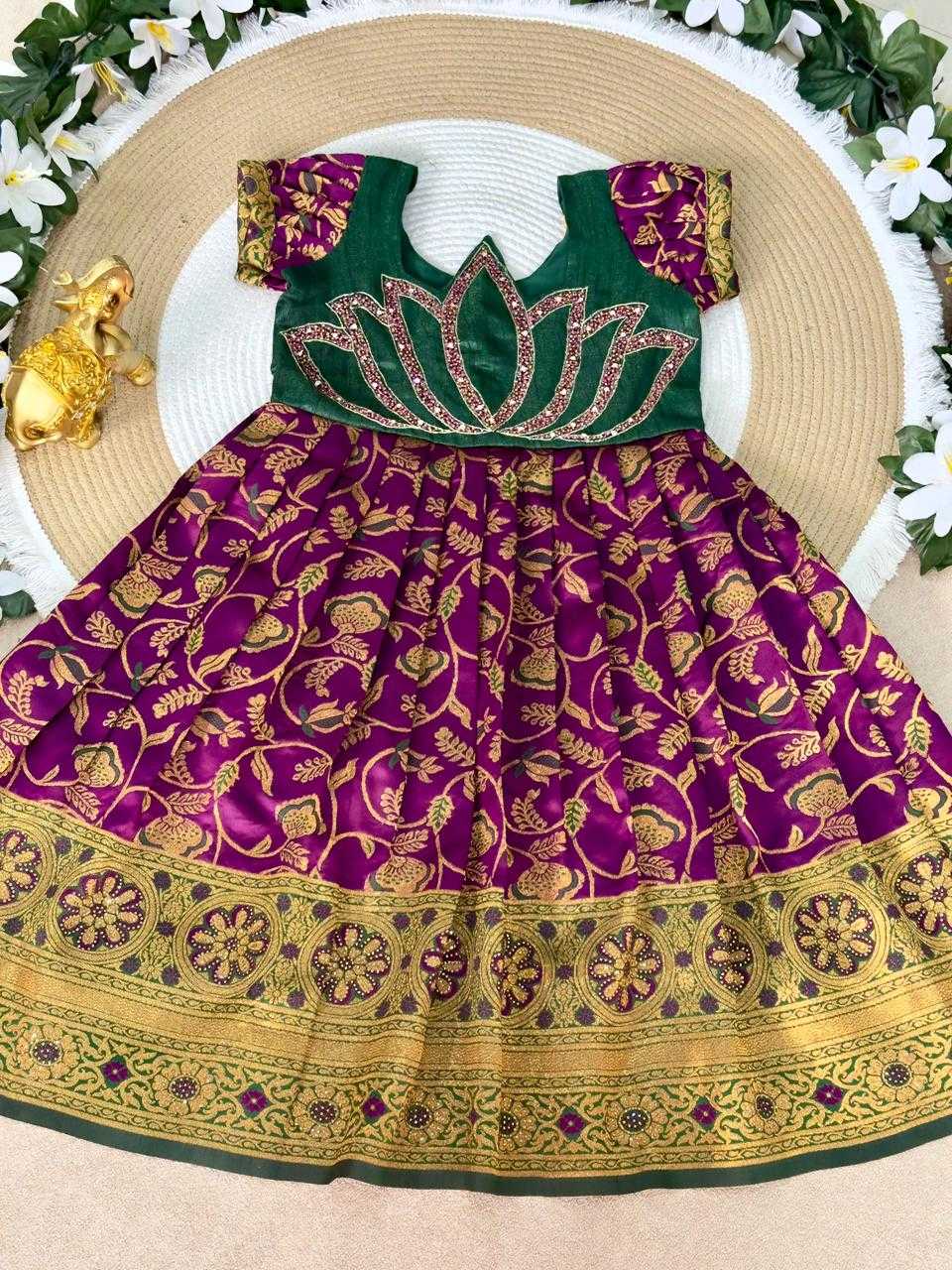 Ynf Silk KESH505 Six6 Lotus Kids Wear Wholesale Kids Gown Kids Ethnic Gowns Manufacturer- Kapda Export