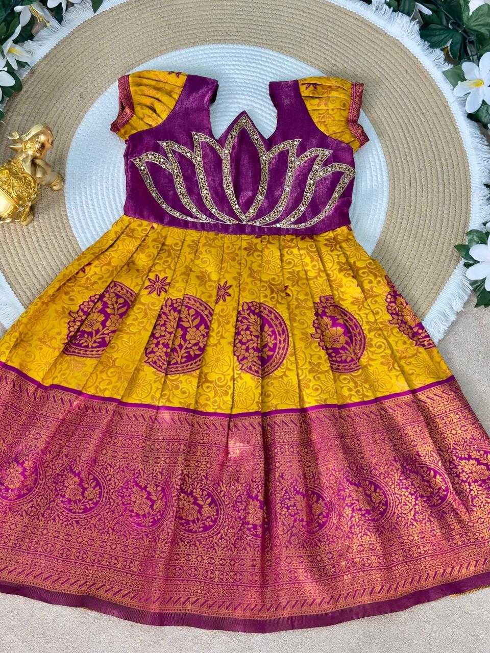Ynf Silk KESH505 Six6 Lotus Kids Wear Wholesale Kids Gown Kids Ethnic Gowns Manufacturer- Kapda Export