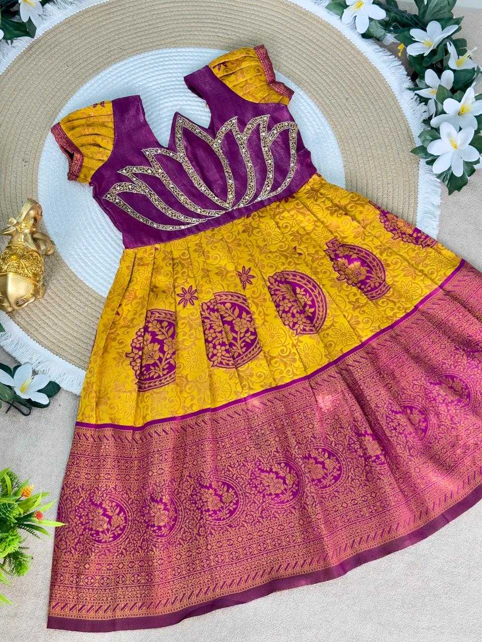 Ynf Silk KESH505 Six6 Lotus Kids Wear Wholesale Kids Gown Kids Ethnic Gowns Manufacturer- Kapda Export