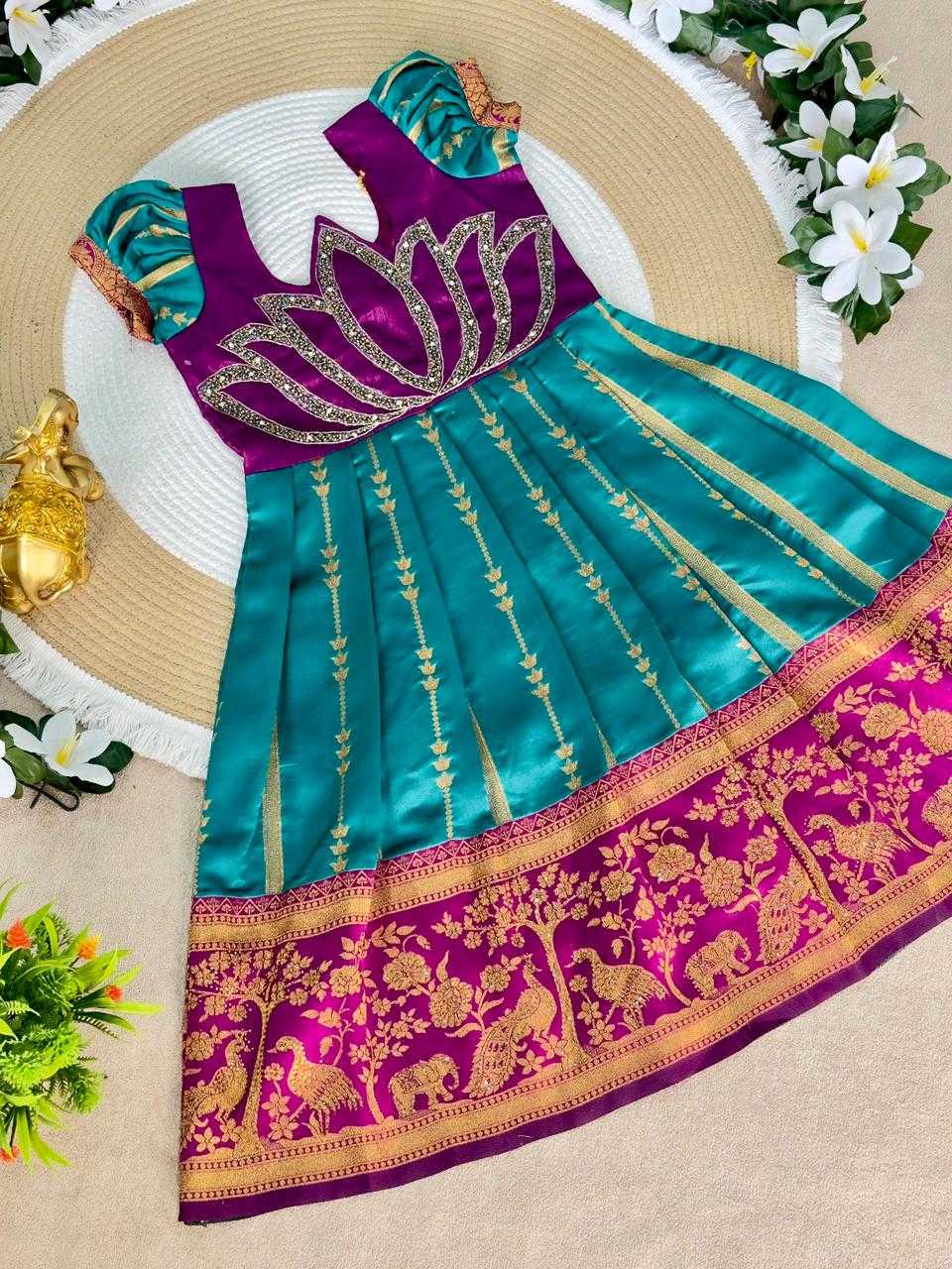 Ynf Silk KESH505 Six6 Lotus Kids Wear Wholesale Kids Gown Kids Ethnic Gowns Manufacturer- Kapda Export