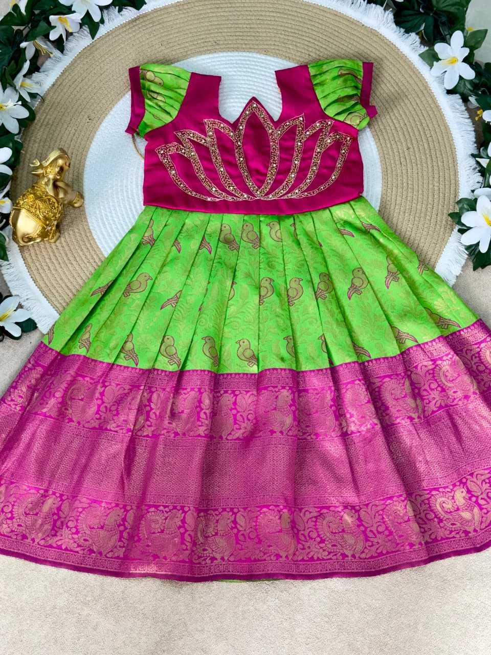 Ynf Silk KESH505 Six6 Lotus Kids Wear Wholesale Kids Gown Kids Ethnic Gowns Manufacturer- Kapda Export