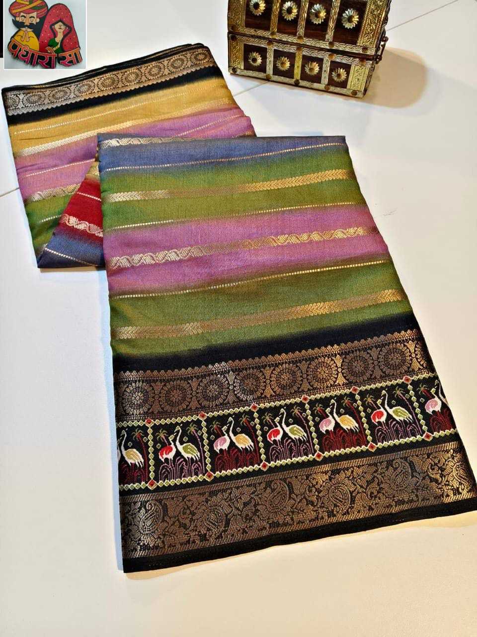 Ynf Silk KESH665 RANGOLI Silk Sarees Wholesale Printed Silk Saree Zari Border Silk Sarees Kalamkari Silk Sarees Manufacturer- Kapda Export