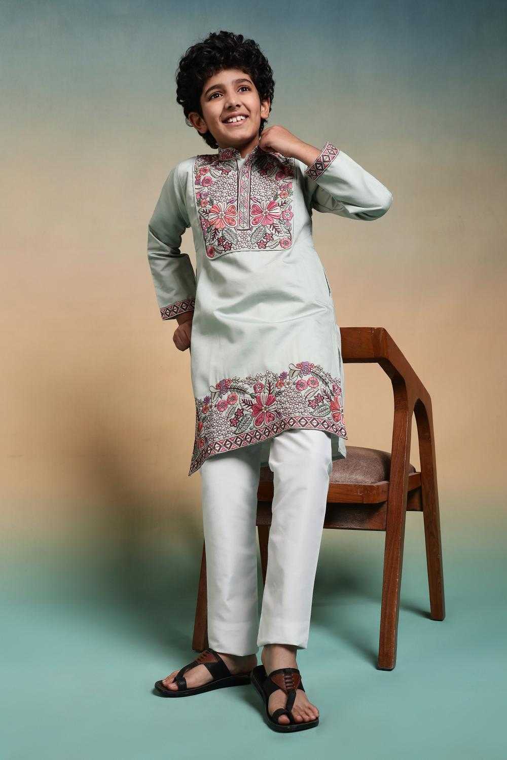 Ynf Silk RIN202 91101 SHAAHI JUNIOR Kids Wear Wholesale Boys Kurta Pyjama Kids Kurta Pajama Baby Boy Kurta Set Manufacturer- Kapda Export