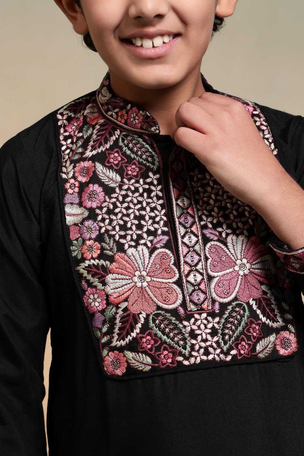 Ynf Silk RIN202 91101 SHAAHI JUNIOR Kids Wear Wholesale Boys Kurta Pyjama Kids Kurta Pajama Baby Boy Kurta Set Manufacturer- Kapda Export