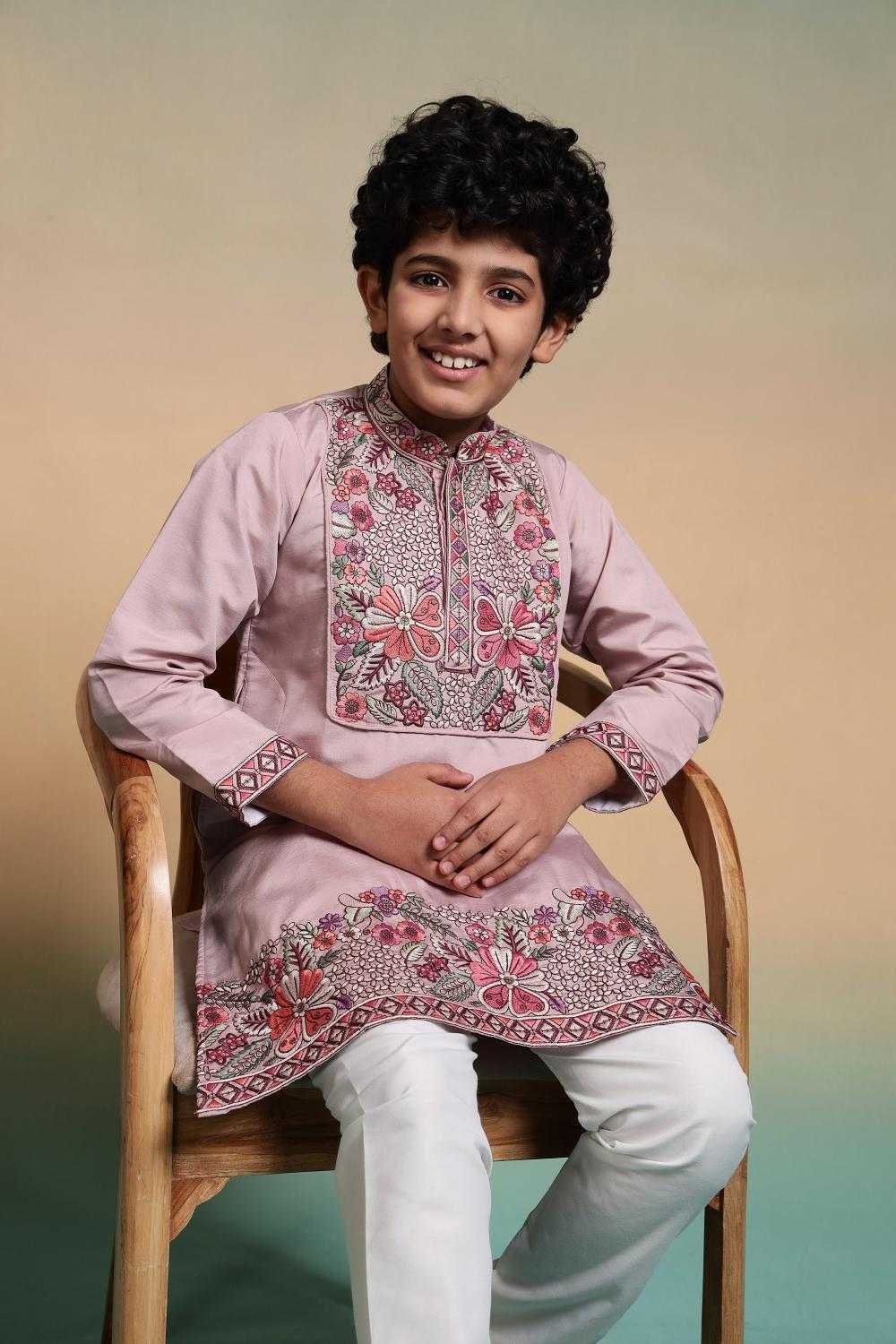 Ynf Silk RIN202 91101 SHAAHI JUNIOR Kids Wear Wholesale Boys Kurta Pyjama Kids Kurta Pajama Baby Boy Kurta Set Manufacturer- Kapda Export