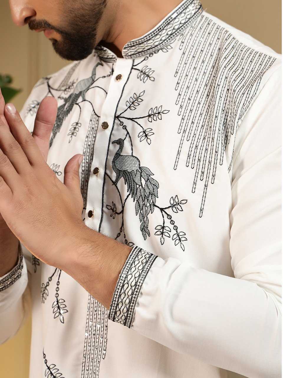 Ynf Silk Viscose KESH629 123 Mens Wear Wholesale Mens Kurta Pyjama Men Wedding kurta Embroidered Kurta Pajama Manufacturer- Kapda Export