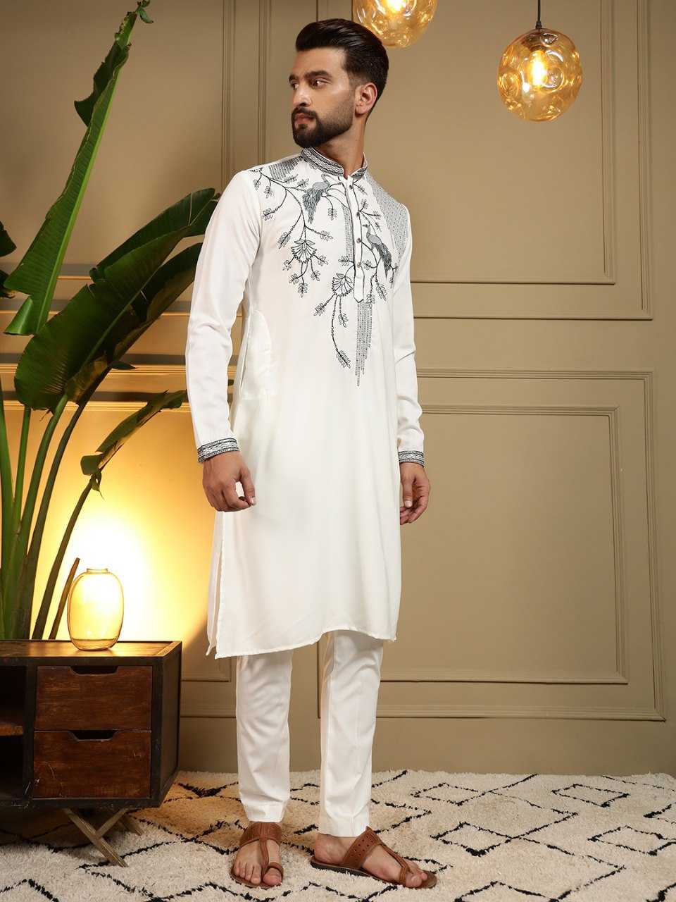Ynf Silk Viscose KESH629 123 Mens Wear Wholesale Mens Kurta Pyjama Men Wedding kurta Embroidered Kurta Pajama Manufacturer- Kapda Export