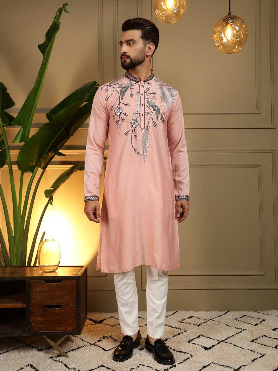 Ynf Silk Viscose KESH629 123 Mens Wear Wholesale Mens Kurta Pyjama Men Wedding kurta Embroidered Kurta Pajama Manufacturer- Kapda Export