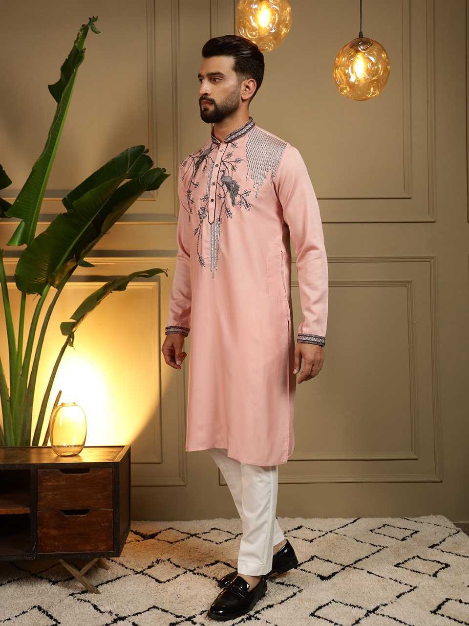 Ynf Silk Viscose KESH629 123 Mens Wear Wholesale Mens Kurta Pyjama Men Wedding kurta Embroidered Kurta Pajama Manufacturer- Kapda Export