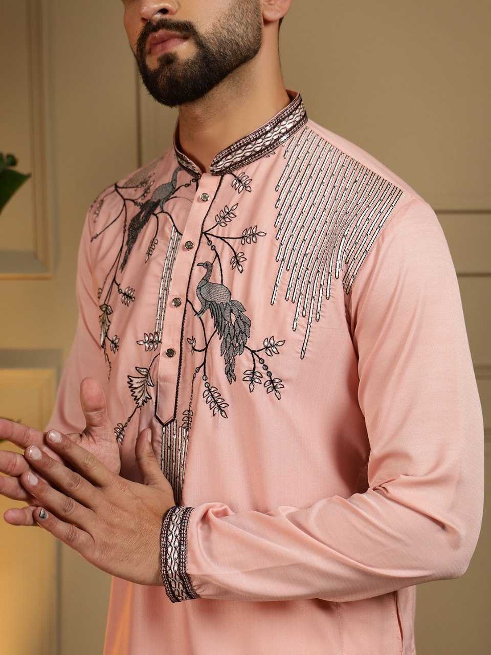 Ynf Silk Viscose KESH629 123 Mens Wear Wholesale Mens Kurta Pyjama Men Wedding kurta Embroidered Kurta Pajama Manufacturer- Kapda Export