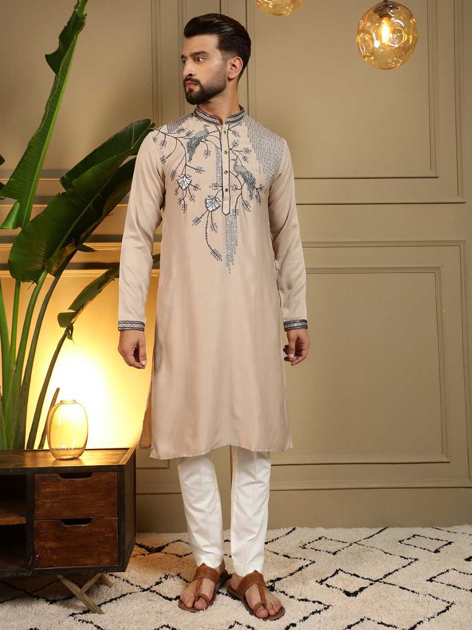 Ynf Silk Viscose KESH629 123 Mens Wear Wholesale Mens Kurta Pyjama Men Wedding kurta Embroidered Kurta Pajama Manufacturer- Kapda Export