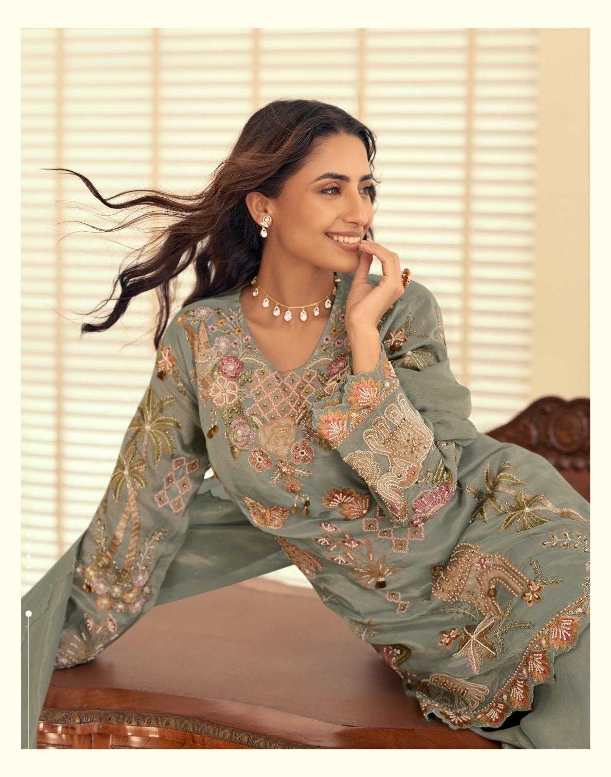 Ynf Simar silk KESH530 SAYURI KETKI Suits & Dresses Wholesale Palazzo Suit Designer Suits Embroidered Suits Manufacturer- Kapda Export