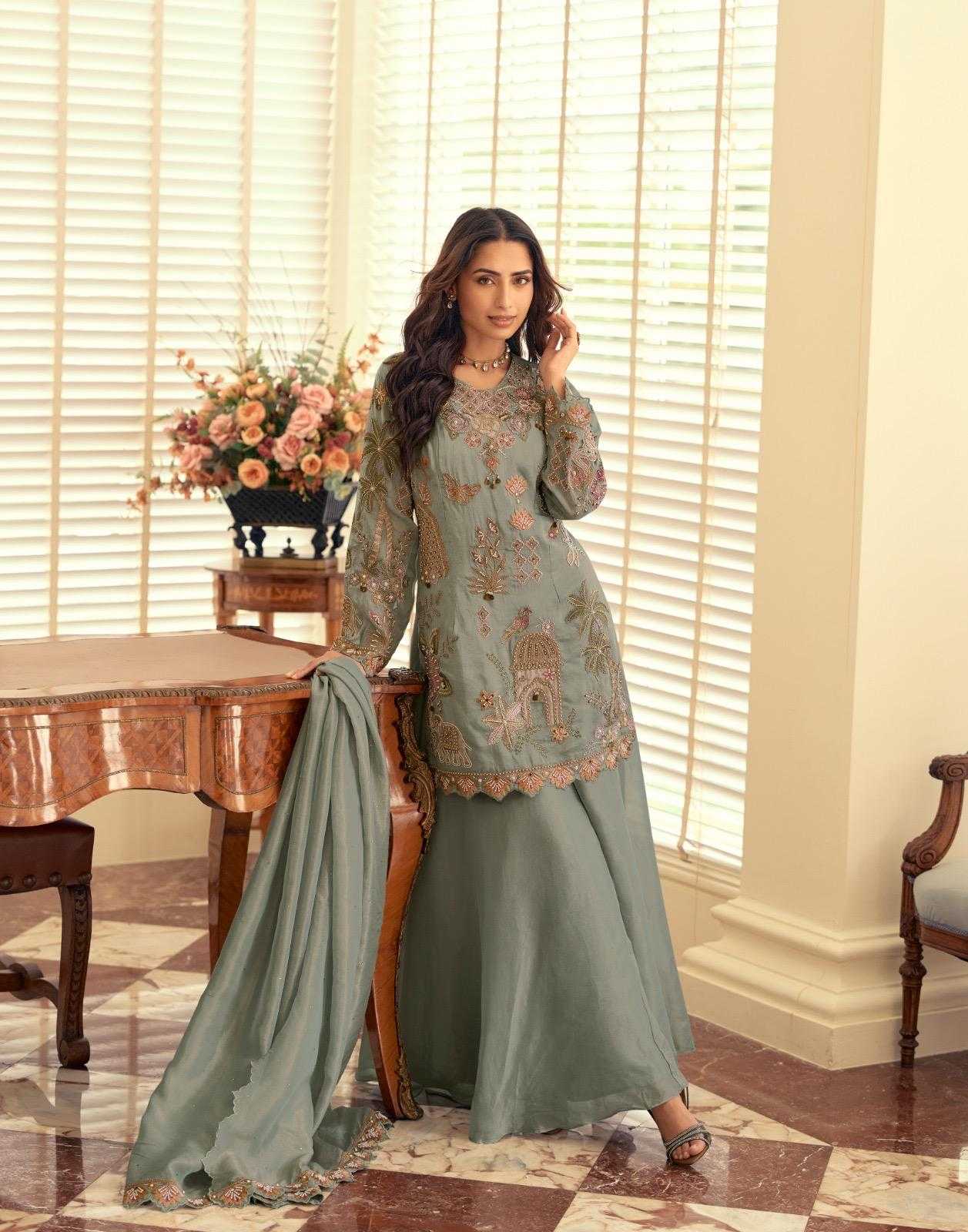 Ynf Simar silk KESH530 SAYURI KETKI Suits & Dresses Wholesale Palazzo Suit Designer Suits Embroidered Suits Manufacturer- Kapda Export