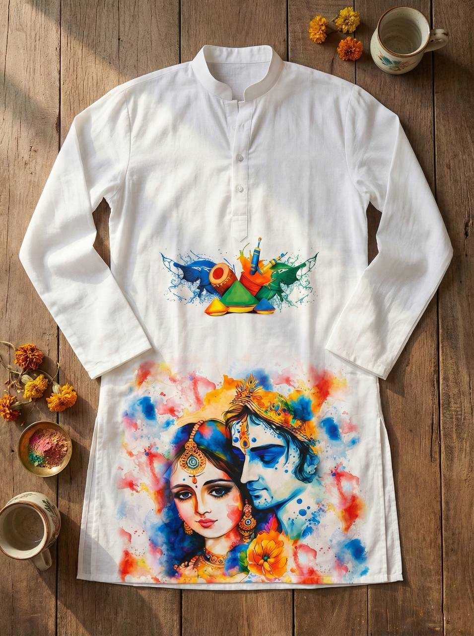 Ynf Slub Reyon RIN131 Holi Couple Wear Festive Collections Wholesale Holi Collections Couple Matching Ethnic Outfits Festive Matching Couple Dresses Manufacturer- Kapda Export