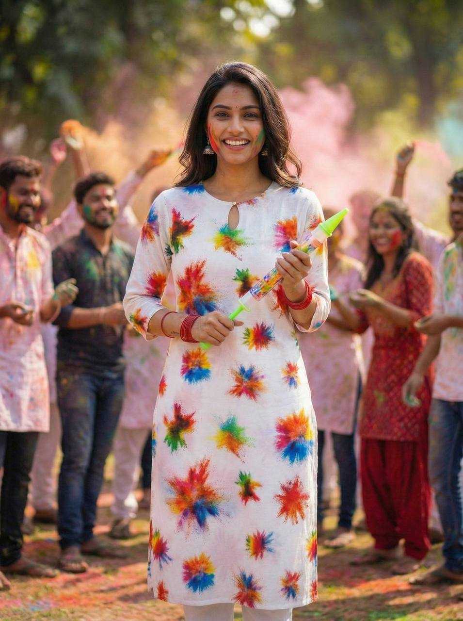 Ynf Slub Reyon RIN131 Holi Couple Wear Festive Collections Wholesale Holi Collections Couple Matching Ethnic Outfits Festive Matching Couple Dresses Manufacturer- Kapda Export