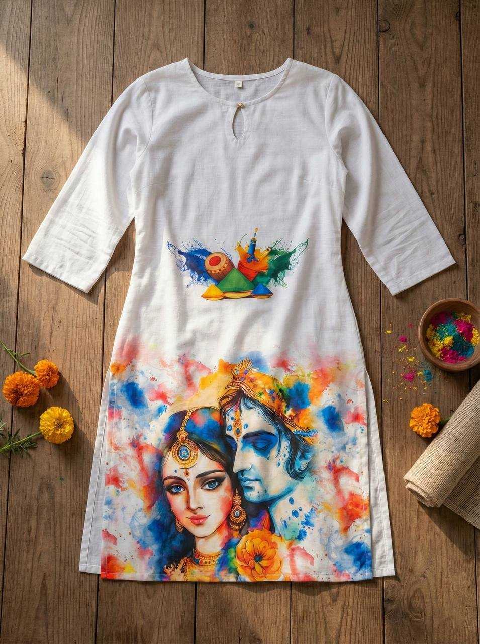 Ynf Slub Reyon RIN131 Holi Couple Wear Festive Collections Wholesale Holi Collections Couple Matching Ethnic Outfits Festive Matching Couple Dresses Manufacturer- Kapda Export