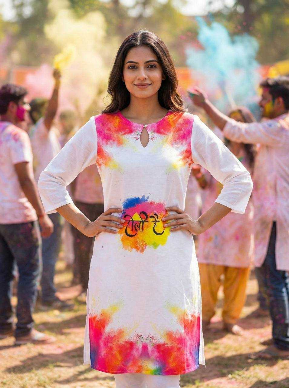 Ynf Slub Reyon RIN131 Holi Couple Wear Festive Collections Wholesale Holi Collections Couple Matching Ethnic Outfits Festive Matching Couple Dresses Manufacturer- Kapda Export