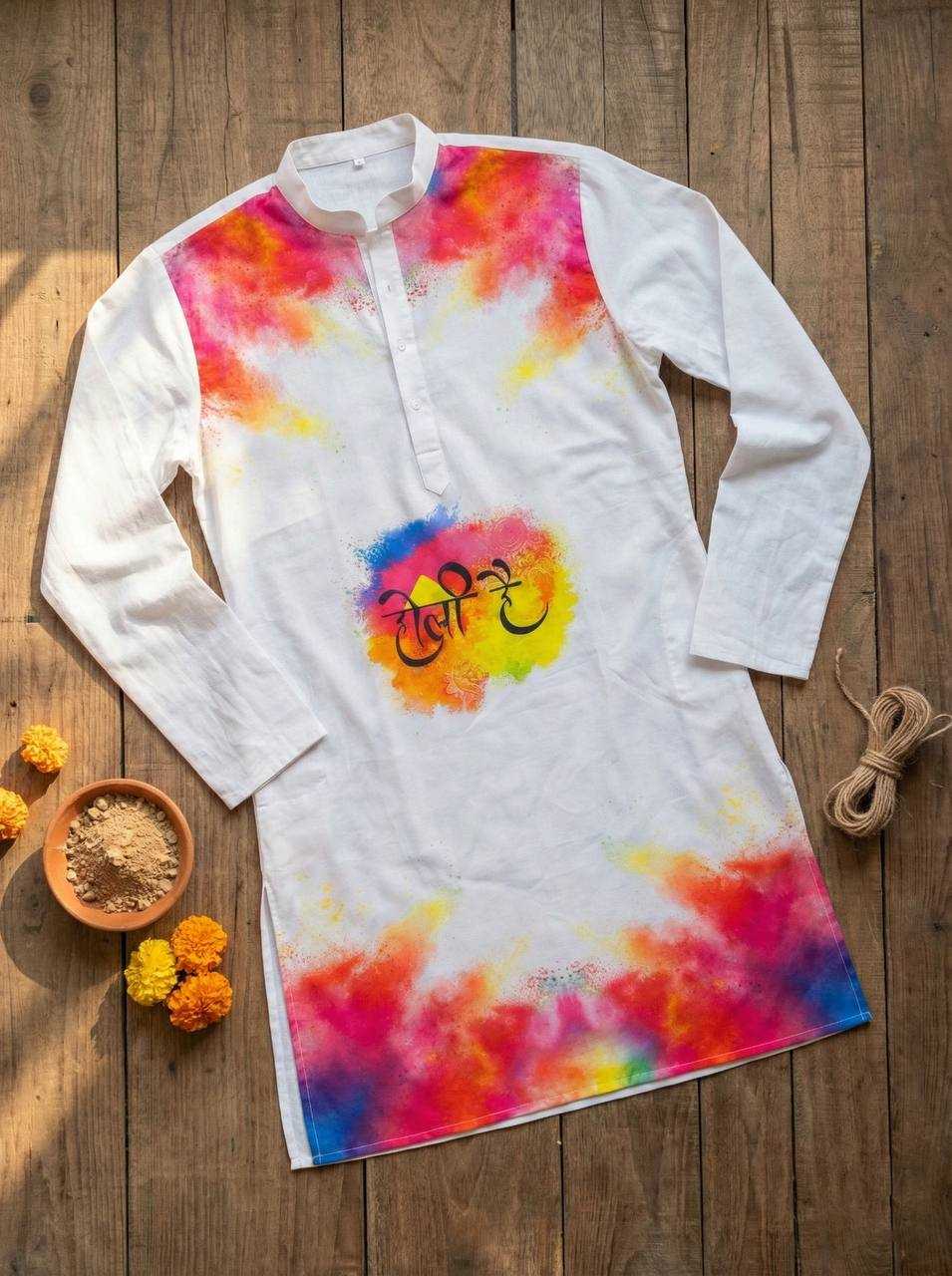 Ynf Slub Reyon RIN131 Holi Couple Wear Festive Collections Wholesale Holi Collections Couple Matching Ethnic Outfits Festive Matching Couple Dresses Manufacturer- Kapda Export