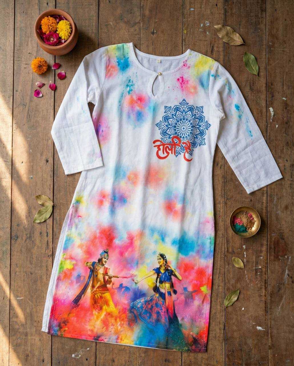 Ynf Slub Reyon RIN131 Holi Couple Wear Festive Collections Wholesale Holi Collections Couple Matching Ethnic Outfits Festive Matching Couple Dresses Manufacturer- Kapda Export