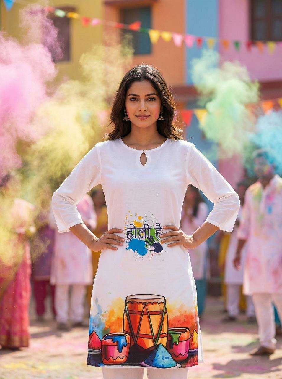 Ynf Slub Reyon RIN131 Holi Couple Wear Festive Collections Wholesale Holi Collections Couple Matching Ethnic Outfits Festive Matching Couple Dresses Manufacturer- Kapda Export