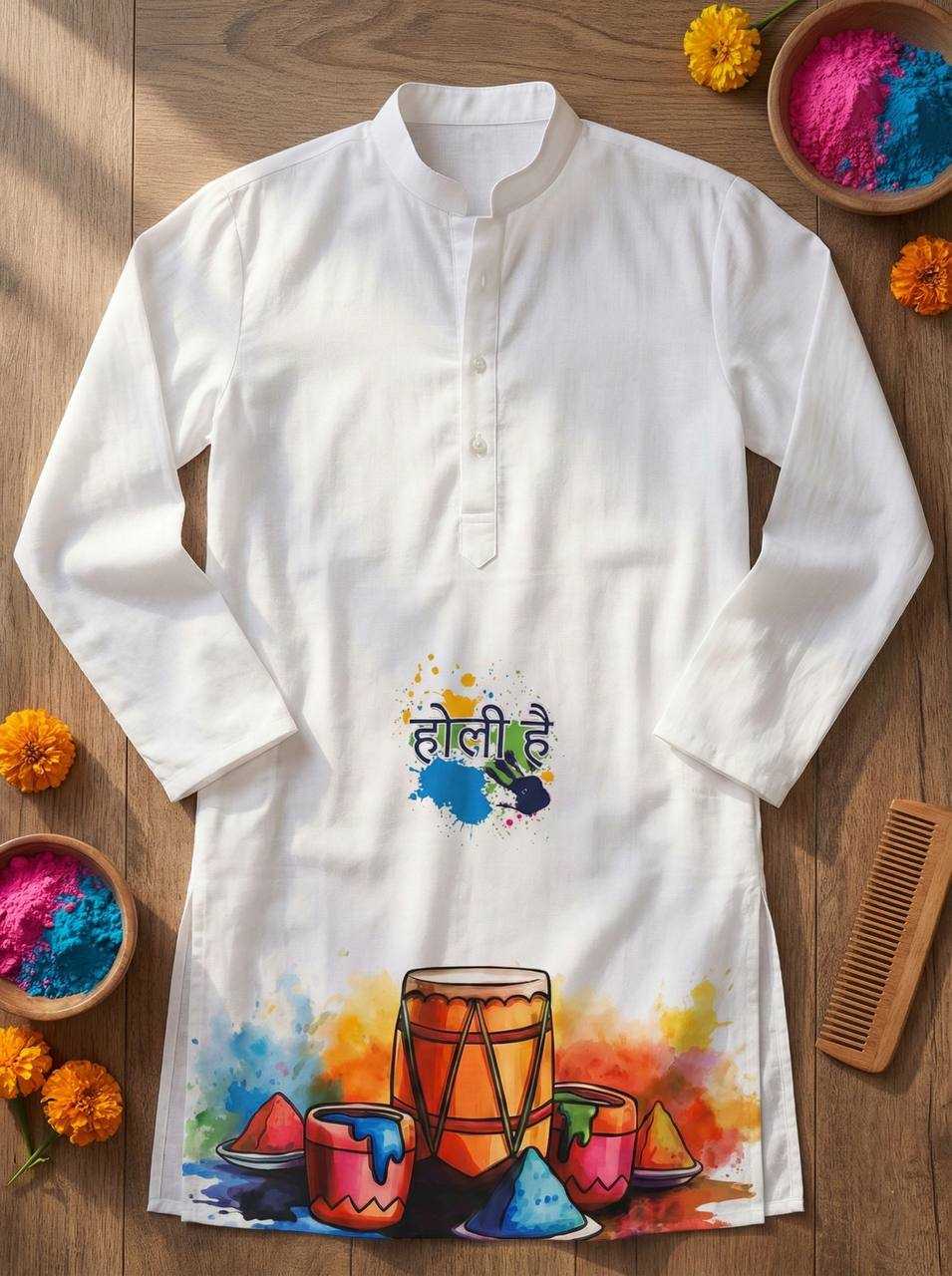 Ynf Slub Reyon RIN131 Holi Couple Wear Festive Collections Wholesale Holi Collections Couple Matching Ethnic Outfits Festive Matching Couple Dresses Manufacturer- Kapda Export