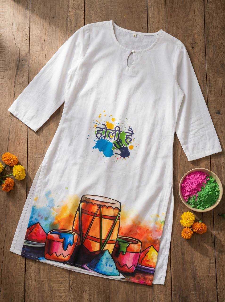 Ynf Slub Reyon RIN131 Holi Couple Wear Festive Collections Wholesale Holi Collections Couple Matching Ethnic Outfits Festive Matching Couple Dresses Manufacturer- Kapda Export