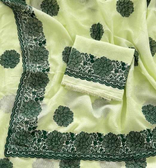 Ynf Soft Cotton KESH549 MALI Sarees Wholesale Embroidered Sarees Cotton Sarees Kora Sarees Manufacturer- Kapda Export