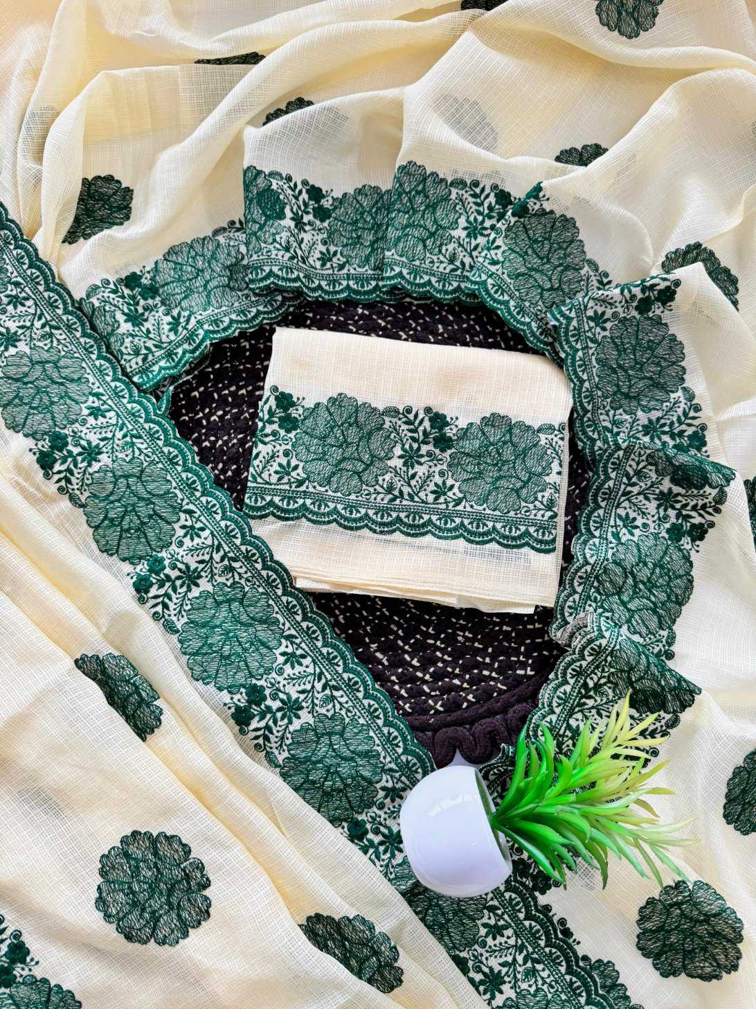 Ynf Soft Cotton KESH549 MALI Sarees Wholesale Embroidered Sarees Cotton Sarees Kora Sarees Manufacturer- Kapda Export