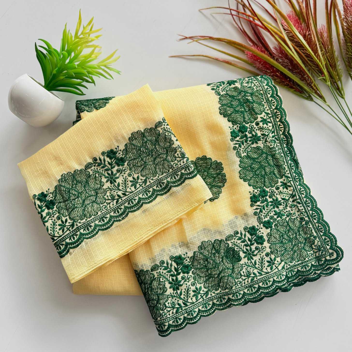 Ynf Soft Cotton KESH549 MALI Sarees Wholesale Embroidered Sarees Cotton Sarees Kora Sarees Manufacturer- Kapda Export