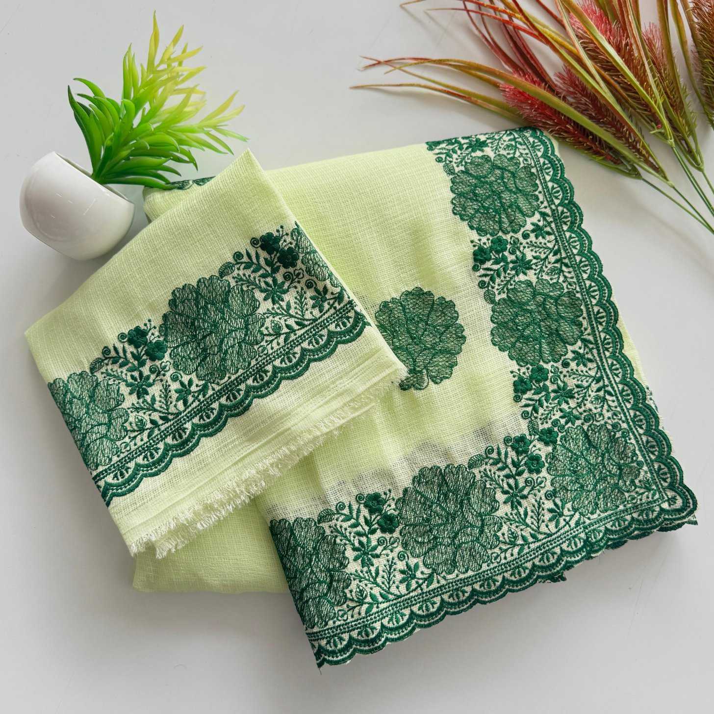 Ynf Soft Cotton KESH549 MALI Sarees Wholesale Embroidered Sarees Cotton Sarees Kora Sarees Manufacturer- Kapda Export