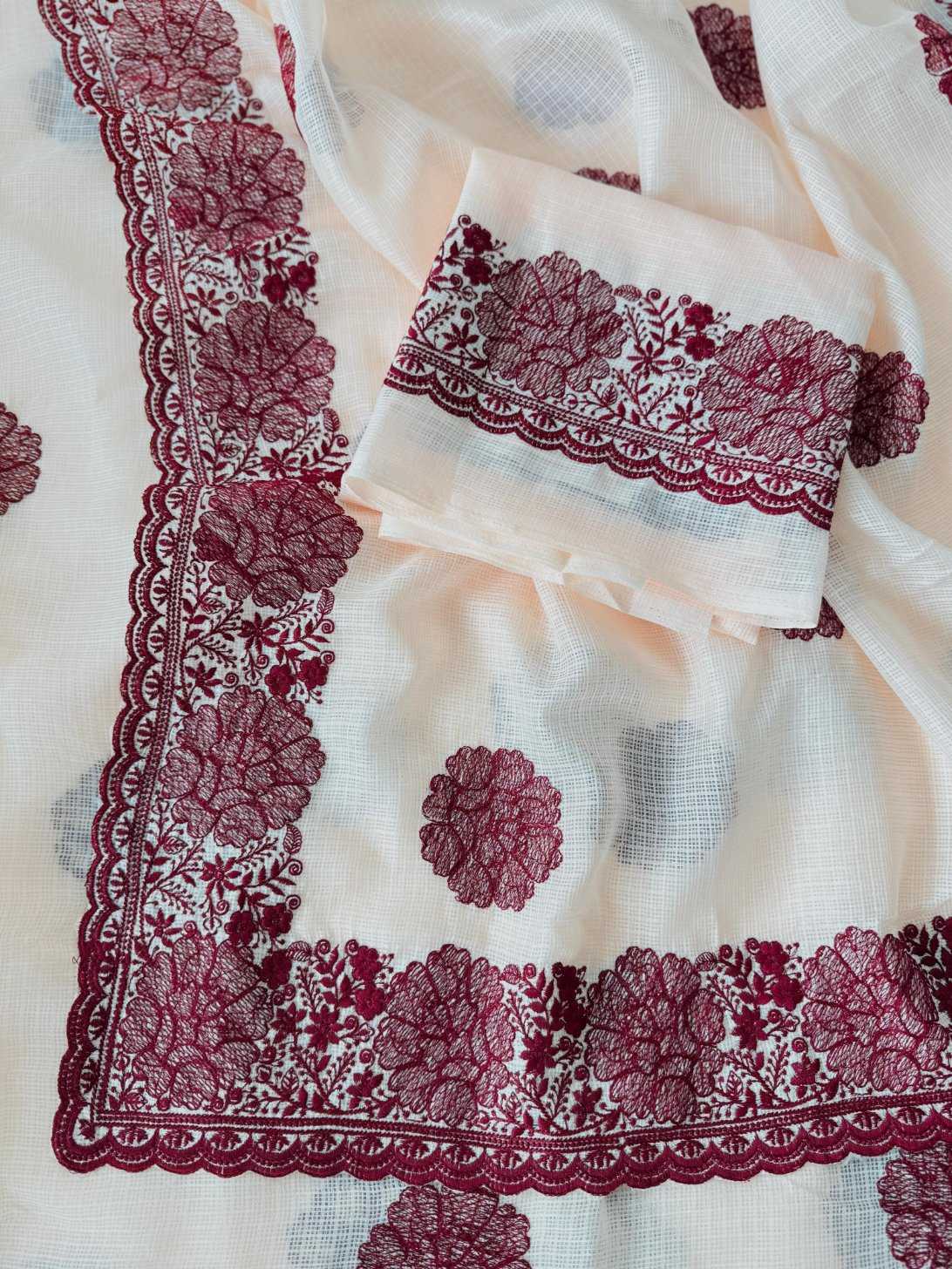 Ynf Soft Cotton KESH549 MALI Sarees Wholesale Embroidered Sarees Cotton Sarees Kora Sarees Manufacturer- Kapda Export