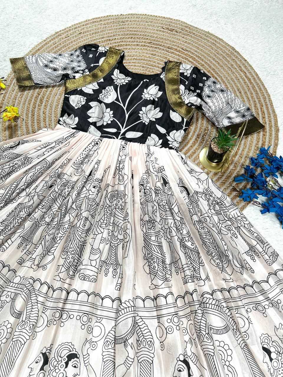 Ynf Soft Dola KESH599 MOKKA Gowns Festive Collections Wholesale Printed Gowns Designer Gowns Onam Collections Manufacturer- Kapda Export