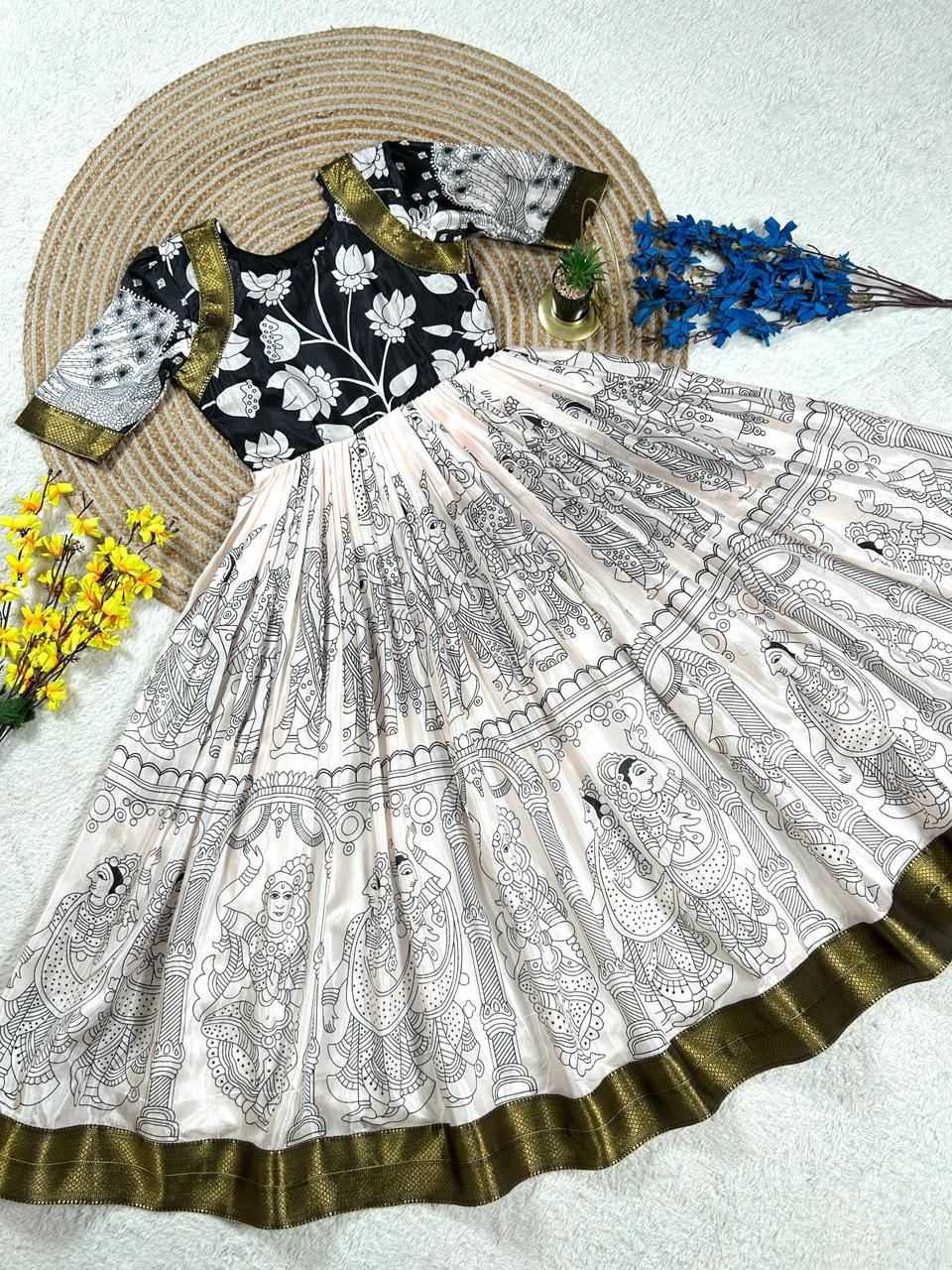 Ynf Soft Dola KESH599 MOKKA Gowns Festive Collections Wholesale Printed Gowns Designer Gowns Onam Collections Manufacturer- Kapda Export