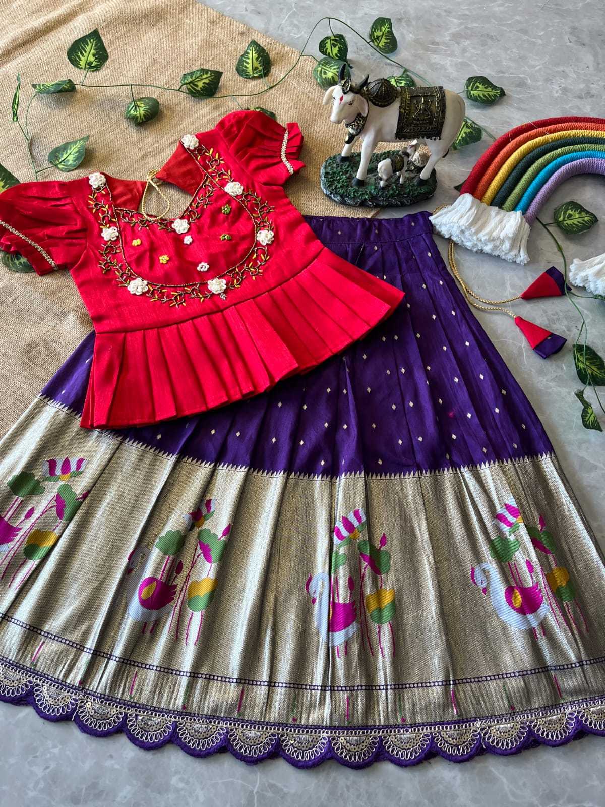 Ynf Soft Dola RIN235 Flamingo Kids Wear Wholesale Kids Lehenga Kids Designer Frock Kids Festive Wear Manufacturer- Kapda Export