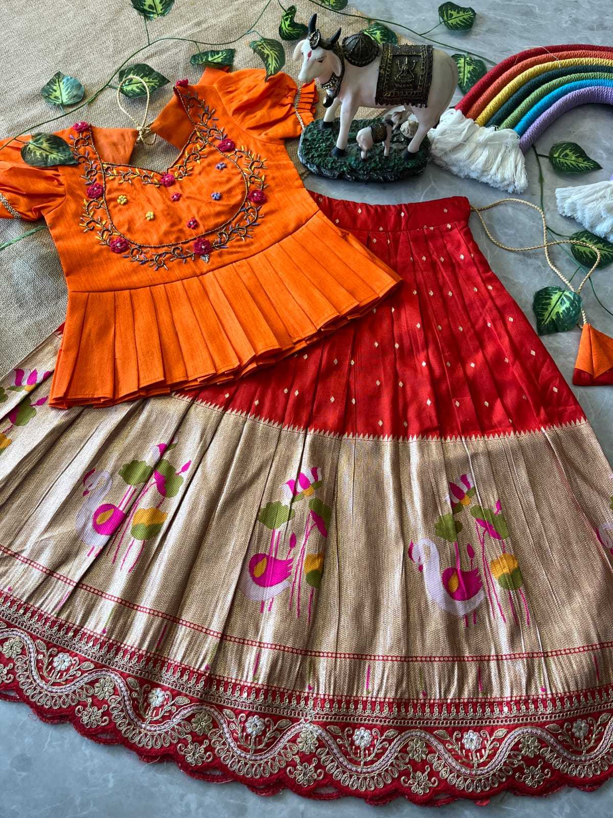 Ynf Soft Dola RIN235 Flamingo Kids Wear Wholesale Kids Lehenga Kids Designer Frock Kids Festive Wear Manufacturer- Kapda Export