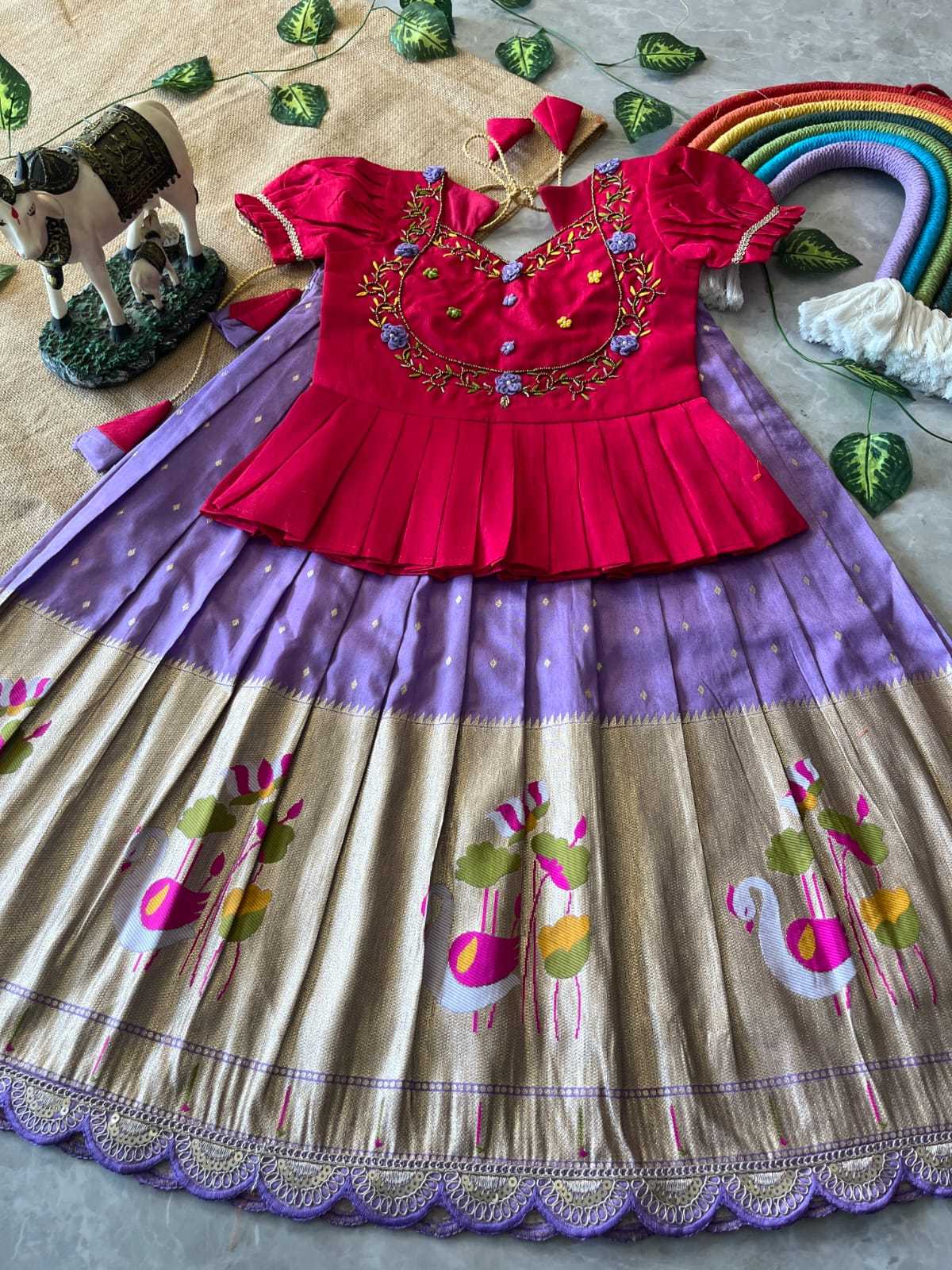 Ynf Soft Dola RIN235 Flamingo Kids Wear Wholesale Kids Lehenga Kids Designer Frock Kids Festive Wear Manufacturer- Kapda Export