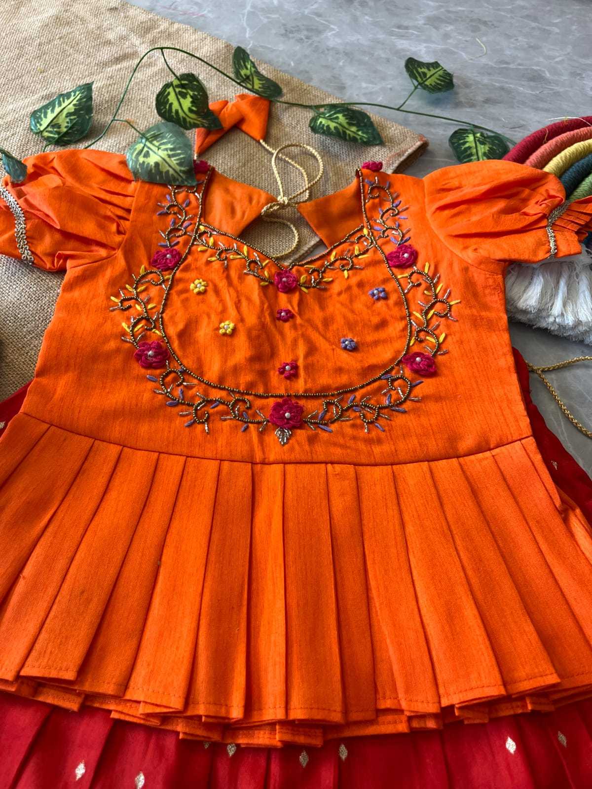Ynf Soft Dola RIN235 Flamingo Kids Wear Wholesale Kids Lehenga Kids Designer Frock Kids Festive Wear Manufacturer- Kapda Export